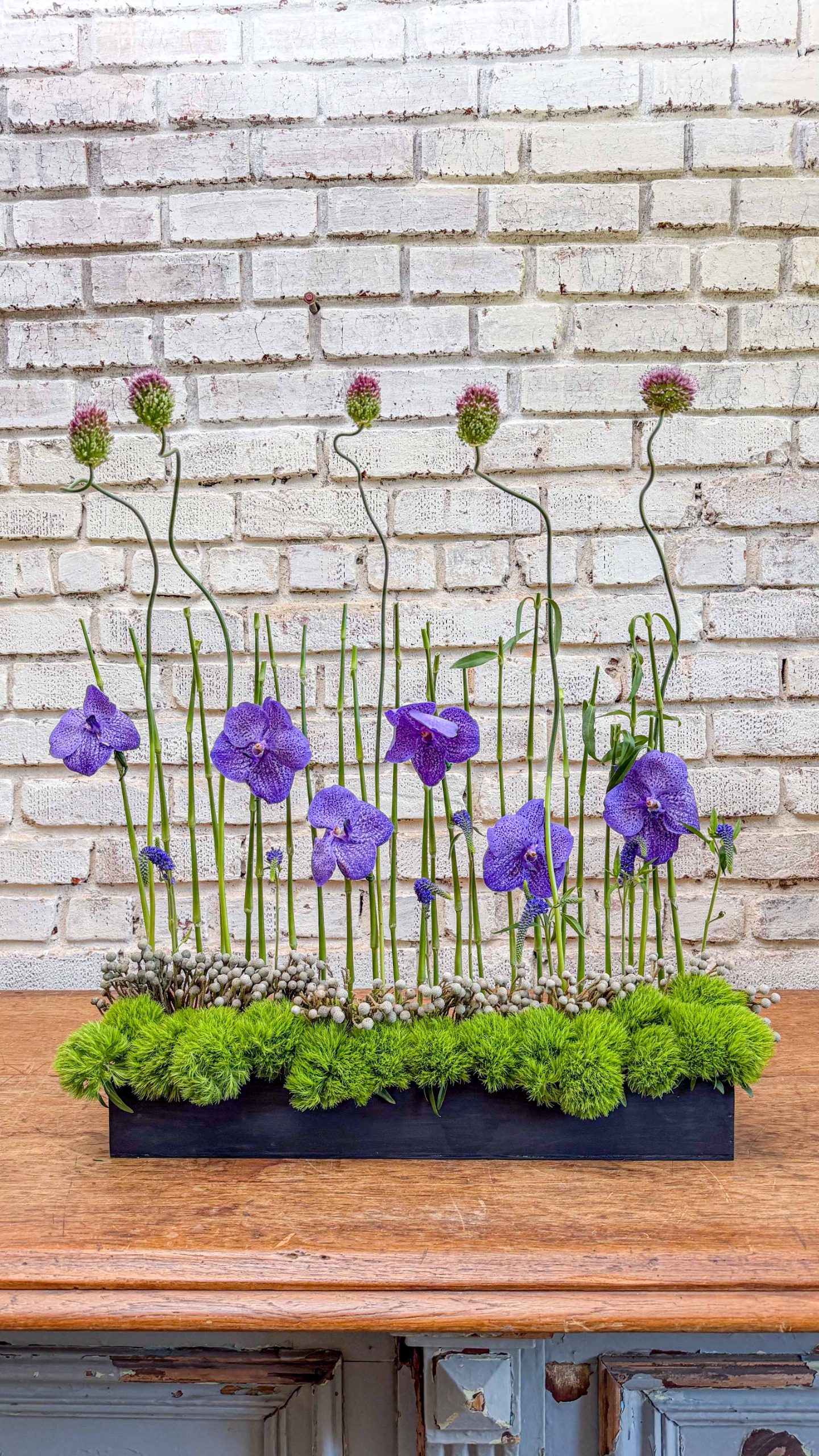 franjipanji floral design ingredients in a bespoke orchid installation