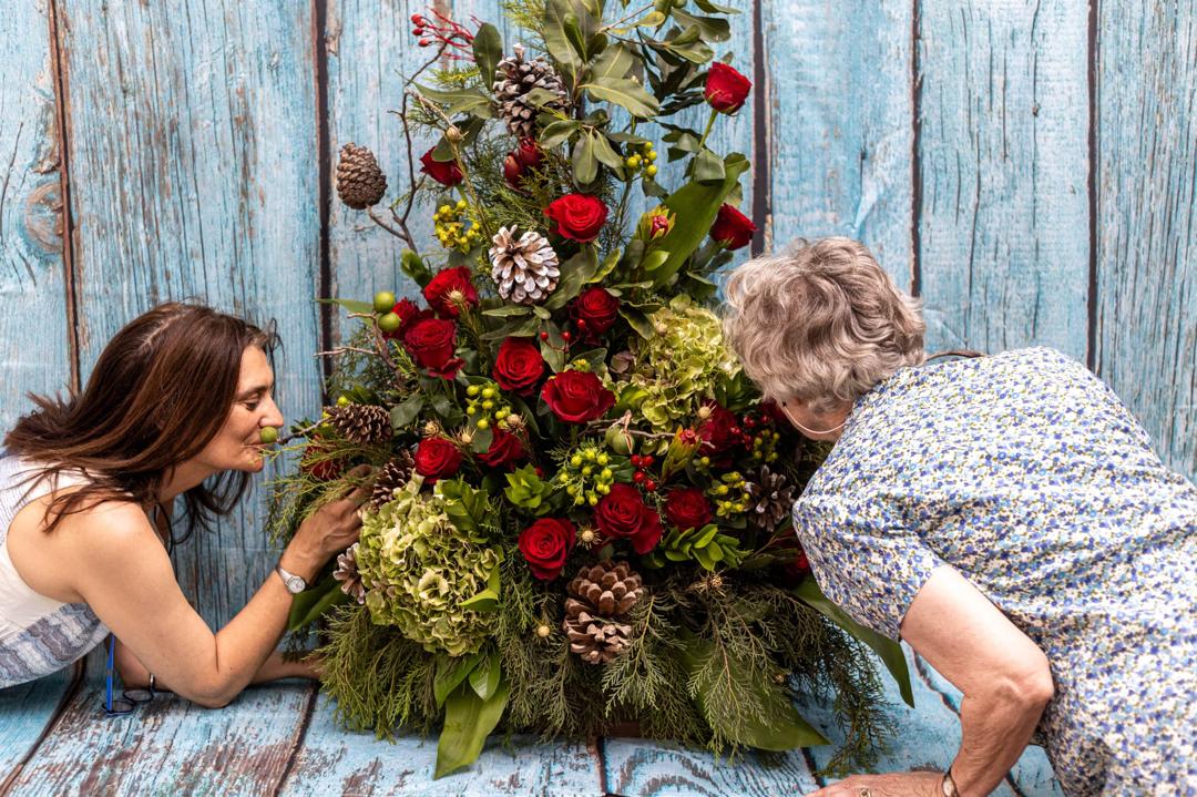 franjipanji floral installation work for an event environment